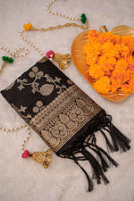 image, DEVANGI Fashion Women&#39;s Floral Silk Blend Patola Woven Dupatta
