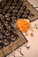 image, DEVANGI Fashion Women&#39;s Floral Silk Blend Patola Woven Dupatta
