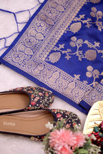 image, DEVANGI Fashion Women&#39;s Floral Silk Blend Patola Woven Dupatta
