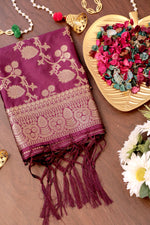 image, DEVANGI Fashion Women&#39;s Floral Silk Blend Patola Woven Dupatta
