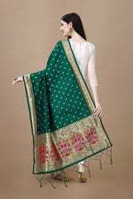image, DEVANGI Fashion Women&#39;s Floral Silk Blend Patola Woven Dupatta
