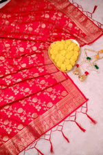 image, DEVANGI Fashion Women&#39;s Floral Silk Blend Patola Woven Dupatta
