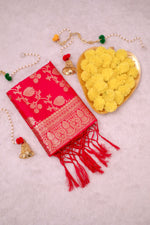 image, DEVANGI Fashion Women&#39;s Floral Silk Blend Patola Woven Dupatta
