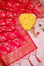 image, DEVANGI Fashion Women&#39;s Floral Silk Blend Patola Woven Dupatta
