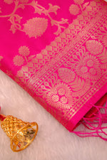 image, DEVANGI Fashion Women&#39;s Floral Silk Blend Patola Woven Dupatta
