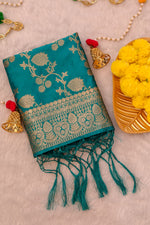image, DEVANGI Fashion Women&#39;s Floral Silk Blend Patola Woven Dupatta
