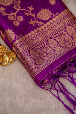 image, DEVANGI Fashion Women&#39;s Floral Silk Blend Patola Woven Dupatta
