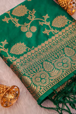 image, DEVANGI Fashion Women&#39;s Floral Silk Blend Patola Woven Dupatta
