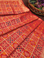 image, DEVANGI Fashion Women&#39;s Floral Silk Blend Patola Woven Dupatta
