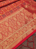 image, DEVANGI Fashion Women&#39;s Floral Silk Blend Patola Woven Dupatta
