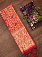 image, DEVANGI Fashion Women&#39;s Floral Silk Blend Patola Woven Dupatta
