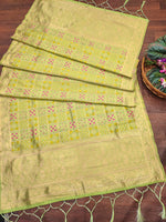 image, DEVANGI Fashion Women&#39;s Floral Silk Blend Patola Woven Dupatta
