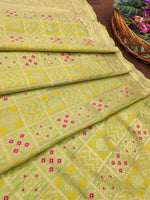 image, DEVANGI Fashion Women&#39;s Floral Silk Blend Patola Woven Dupatta
