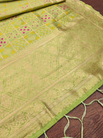 image, DEVANGI Fashion Women&#39;s Floral Silk Blend Patola Woven Dupatta
