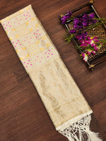 image, DEVANGI Fashion Women&#39;s Floral Silk Blend Patola Woven Dupatta
