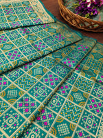 image, DEVANGI Fashion Women&#39;s Floral Silk Blend Patola Woven Dupatta

