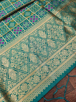 image, DEVANGI Fashion Women&#39;s Floral Silk Blend Patola Woven Dupatta
