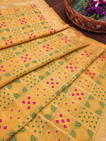 image, DEVANGI Fashion Women&#39;s Floral Silk Blend Patola Woven Dupatta
