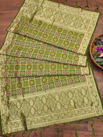 image, DEVANGI Fashion Women&#39;s Floral Silk Blend Patola Woven Dupatta
