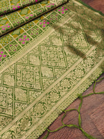 image, DEVANGI Fashion Women&#39;s Floral Silk Blend Patola Woven Dupatta
