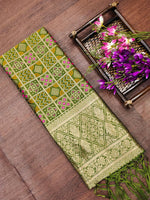 image, DEVANGI Fashion Women&#39;s Floral Silk Blend Patola Woven Dupatta
