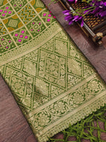 image, DEVANGI Fashion Women&#39;s Floral Silk Blend Patola Woven Dupatta

