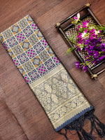 image, DEVANGI Fashion Women&#39;s Floral Silk Blend Patola Woven Dupatta
