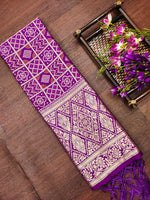 image, DEVANGI Fashion Women&#39;s Floral Silk Blend Patola Woven Dupatta
