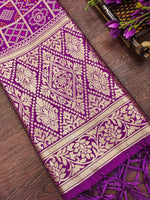 image, DEVANGI Fashion Women&#39;s Floral Silk Blend Patola Woven Dupatta
