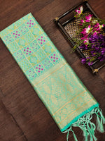 image, DEVANGI Fashion Women&#39;s Floral Silk Blend Patola Woven Dupatta
