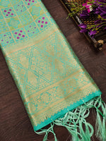 image, DEVANGI Fashion Women&#39;s Floral Silk Blend Patola Woven Dupatta
