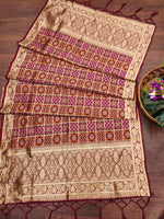 image, DEVANGI Fashion Women&#39;s Floral Silk Blend Patola Woven Dupatta
