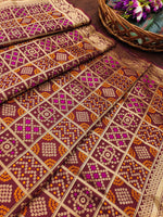 image, DEVANGI Fashion Women&#39;s Floral Silk Blend Patola Woven Dupatta
