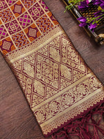 image, DEVANGI Fashion Women&#39;s Floral Silk Blend Patola Woven Dupatta
