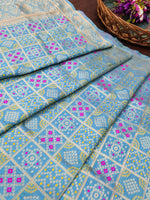 image, DEVANGI Fashion Women&#39;s Floral Silk Blend Patola Woven Dupatta
