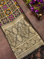 image, DEVANGI Fashion Women&#39;s Floral Silk Blend Patola Woven Dupatta
