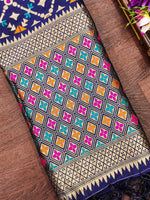 image, DEVANGI Fashion Women&#39;s Floral Silk Blend Patola Woven Dupatta
