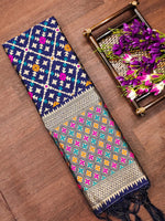 image, DEVANGI Fashion Women&#39;s Floral Silk Blend Patola Woven Dupatta
