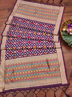 image, DEVANGI Fashion Women&#39;s Floral Silk Blend Patola Woven Dupatta
