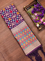 image, DEVANGI Fashion Women&#39;s Floral Silk Blend Patola Woven Dupatta
