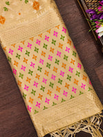image, DEVANGI Fashion Women&#39;s Floral Silk Blend Patola Woven Dupatta
