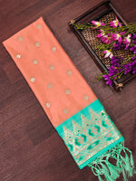 image, DEVANGI Fashion Women&#39;s Floral Silk Blend Patola Woven Dupatta
