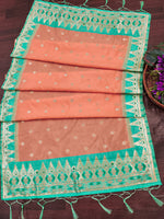 image, DEVANGI Fashion Women&#39;s Floral Silk Blend Patola Woven Dupatta
