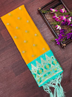image, DEVANGI Fashion Women&#39;s Floral Silk Blend Patola Woven Dupatta
