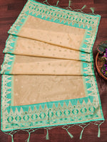 image, DEVANGI Fashion Women&#39;s Floral Silk Blend Patola Woven Dupatta
