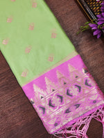 image, DEVANGI Fashion Women&#39;s Floral Silk Blend Patola Woven Dupatta
