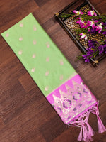 image, DEVANGI Fashion Women&#39;s Floral Silk Blend Patola Woven Dupatta
