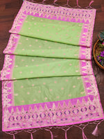 image, DEVANGI Fashion Women&#39;s Floral Silk Blend Patola Woven Dupatta
