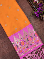 image, DEVANGI Fashion Women&#39;s Floral Silk Blend Patola Woven Dupatta
