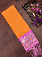image, DEVANGI Fashion Women&#39;s Floral Silk Blend Patola Woven Dupatta
